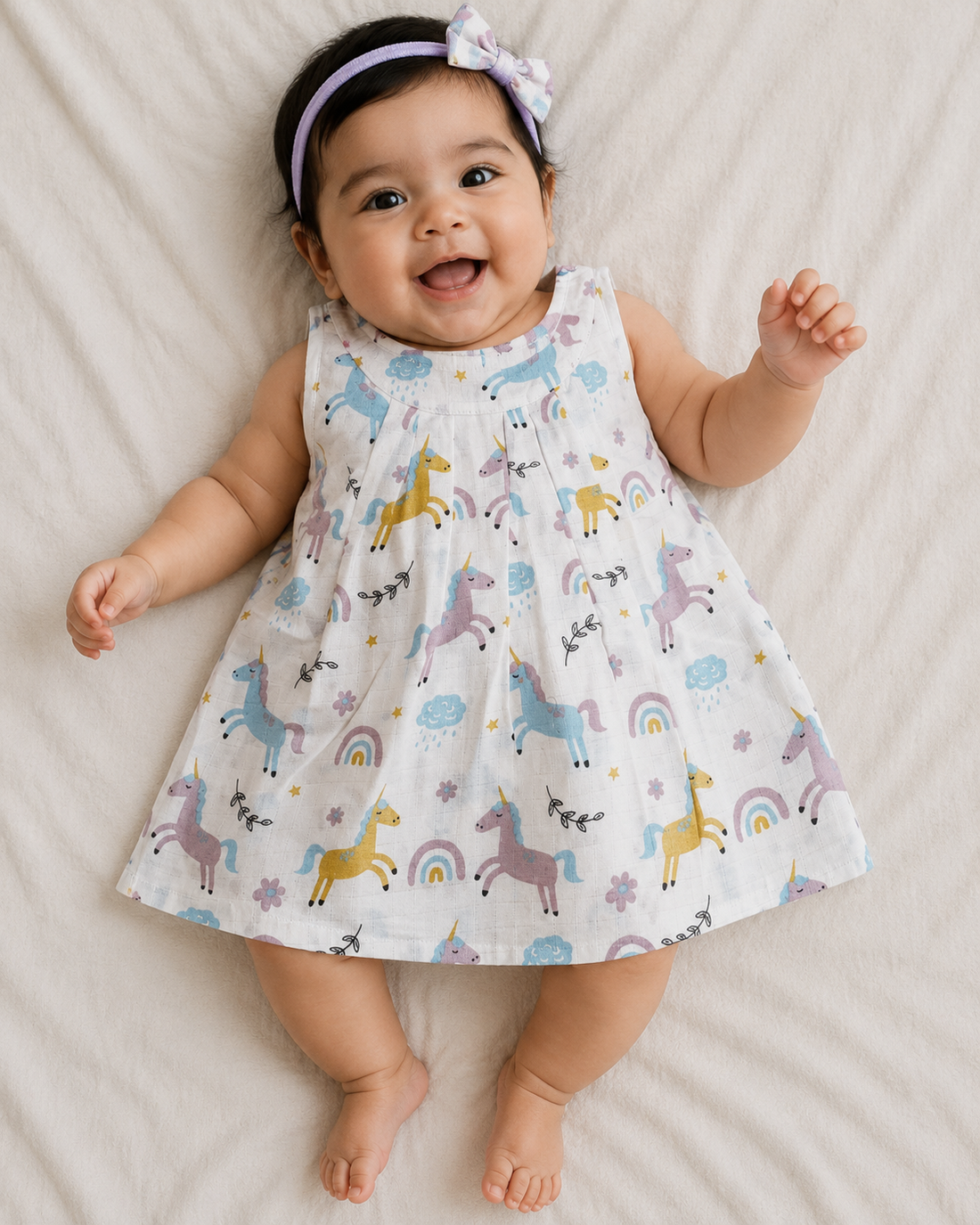 Baby girl zip frock (Assorted colour)