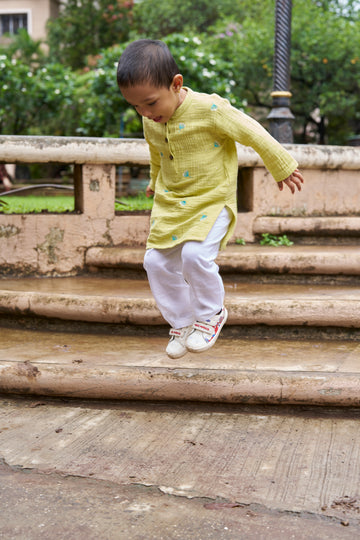 Lime Organic Cotton Kurta Set